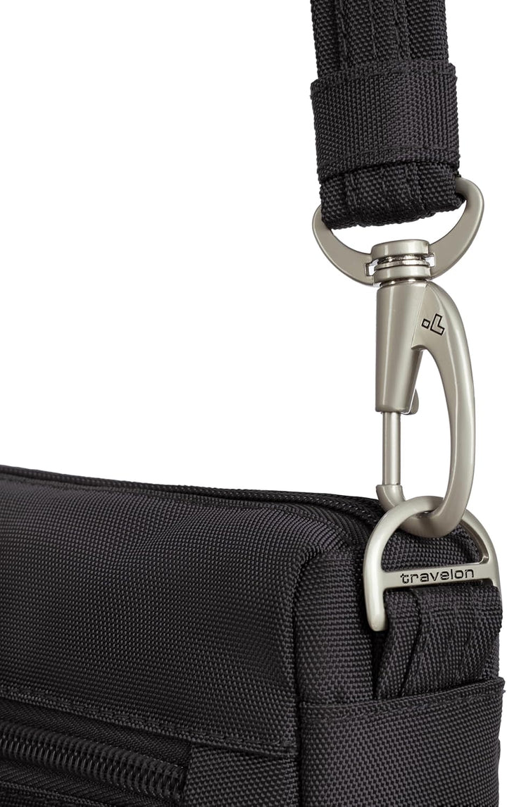 Travelon Uni Anti-Theft Classic Small East/West Crossbody Umhängetasche, 10.5 x 8 x 2.5 Schwarz