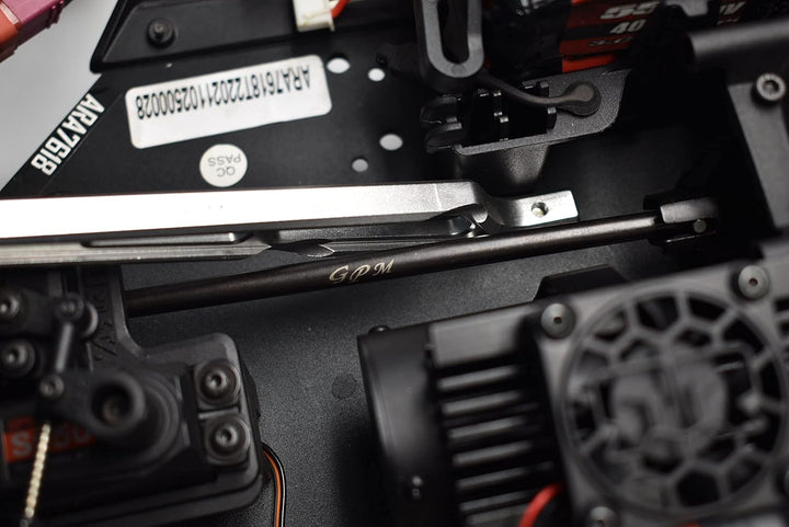 GPM Arrma 1/7 FIRETEAM Tactical Unit 6S BLX ARA7618 Tuning Teile Carbon Steel Dogbone - 2Pc Set Blac