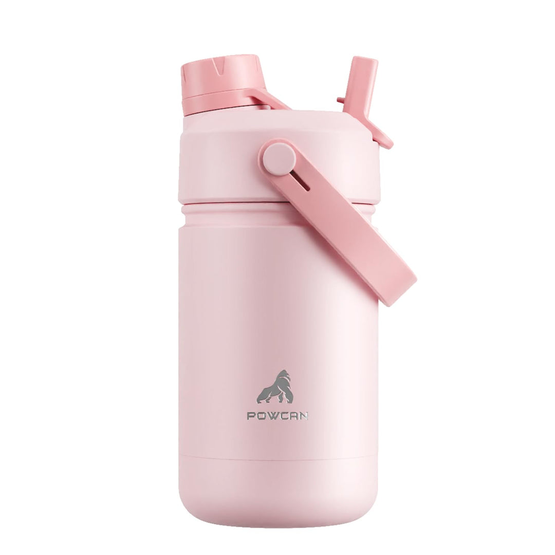 POWCAN Kinder Edelstahl Trinkflasche, Auslaufsicher, 2-in-1 Deckel, 355ml Cotton Candy 355 ml, Cotto