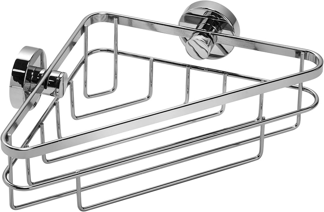 Croydex Brockham Flexi Fix Rost Corner Basket, Silber Eckkorb, Eckkorb