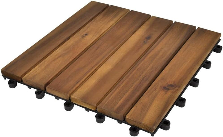 Festnight Akazienhartholz Terrassendielen Terrassenplatten 30x30 cm 20er Spar Set für Dunkelbraun in