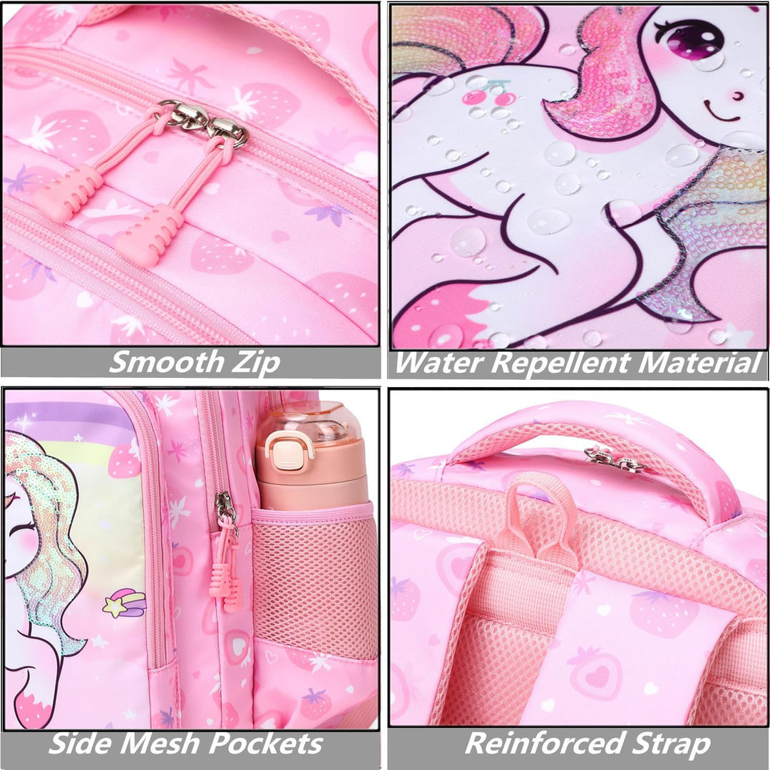 Jumpopack Schulrucksack Kinder Schultasche Schultaschen Einhorn Schulranzen Set Erdbeere Kinderrucks