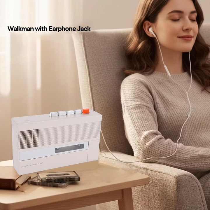 Tosuny Retro Kassettenspieler mit Bluetooth Sender und Recorder, Tragbarer Kassetten zu Digital Konv
