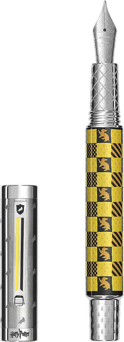 Montegrappa Harry Potter Hufflepuff Füllfederhalter aus Edelstahl, mit Hufflepuff Logo, in der Farbe