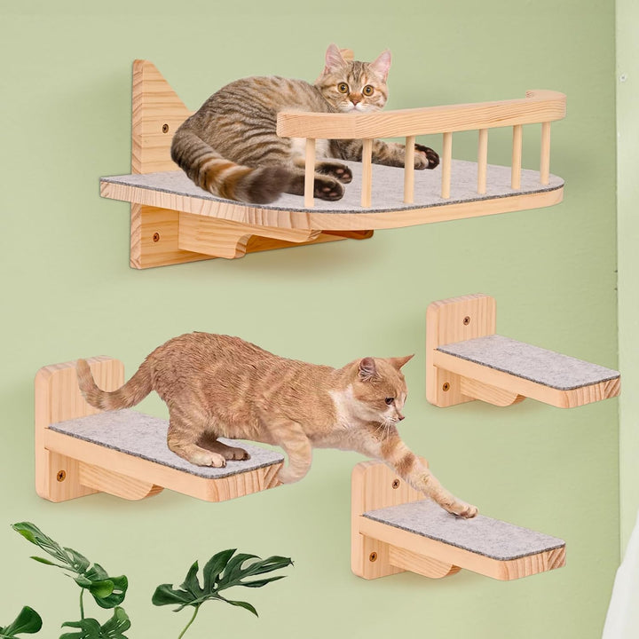 Wand montierte Katze Hängematte Katze Wandregale mit 3 Schritten, Katze Regale und Sitzstangen für W