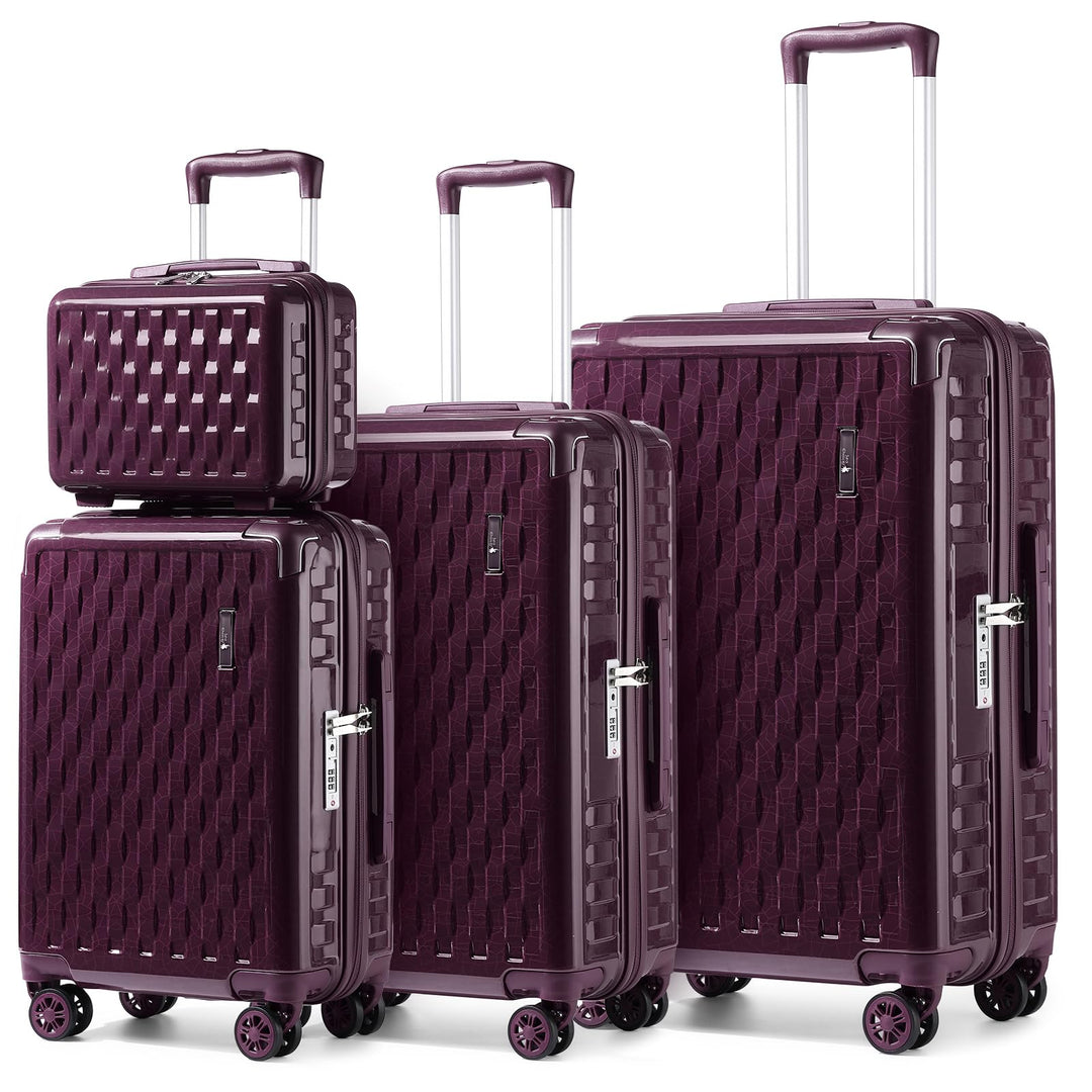 Sea choice Kofferset Handgepäck Hartschalenkoffer Eckenschutz 4 Stück Gepäck Set mit Kosmetikkoffer