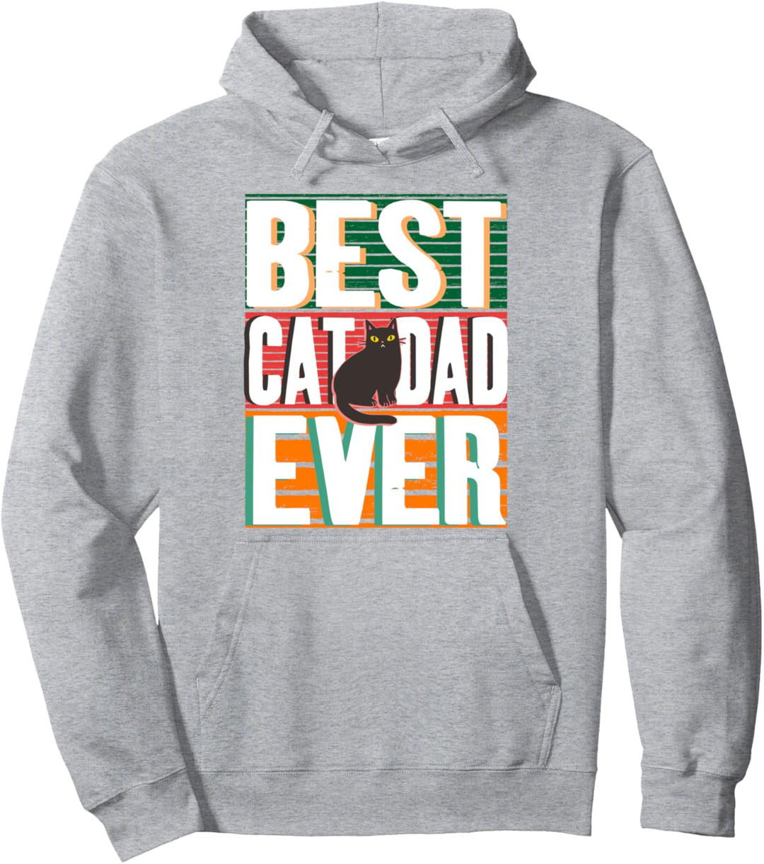 Vintage Best Cat Dad Ever - Bester Katzen Papa Pullover Hoodie