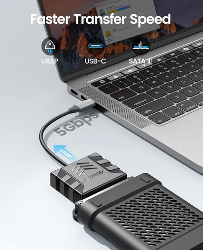 ORICO SATA Kabel Adapter,USB C zu SATA III Kabel für 3,5 Zoll HDD/SSD Festplatten,Unterstützt UASP,m