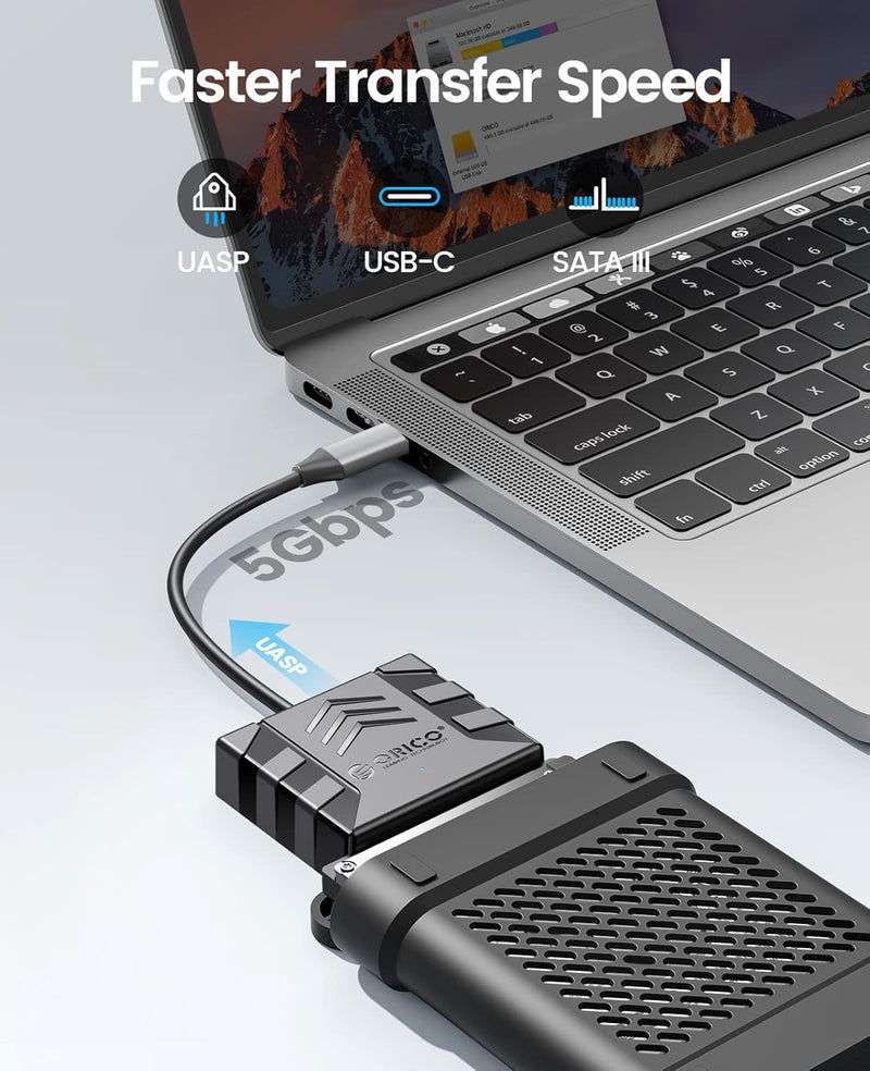 ORICO SATA Kabel Adapter,USB C zu SATA III Kabel für 3,5 Zoll HDD/SSD Festplatten,Unterstützt UASP,m