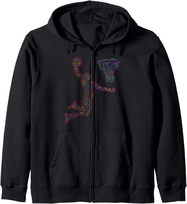Jungs Dunking Basketball Spieler Korbleger Sport Grafik Kapuzenjacke