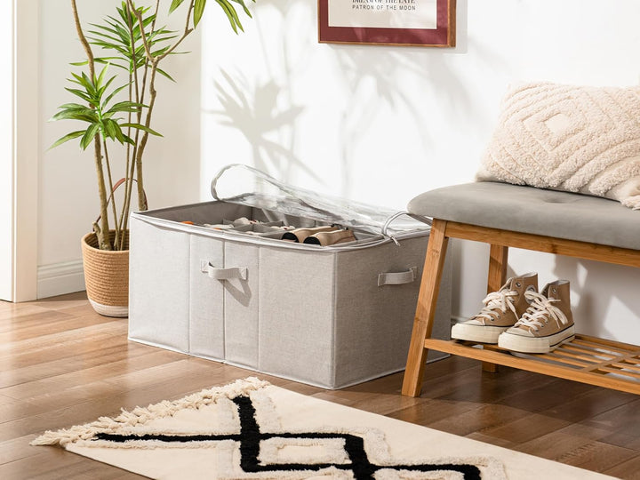 StorageWorks Schuh Organizer für Schrank, Schuhbox mit Deckel, extragrosse Schuhaufbewahrungsbox für
