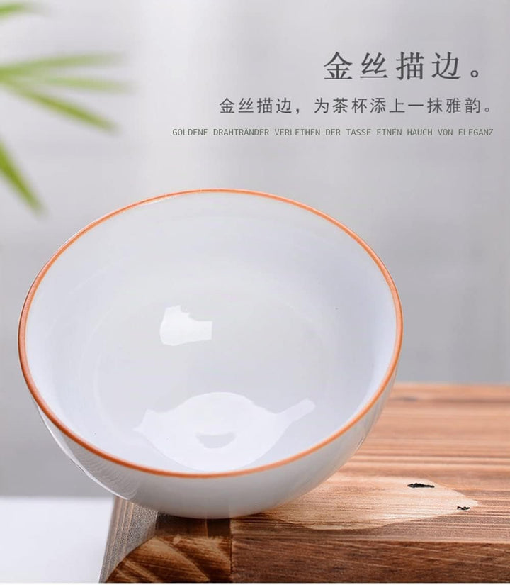 Liang baobao Chinesische Tee-Verkostungstasse, 4er-Set, 57 ml, weisses Porzellan, Mini-Tassen für Go