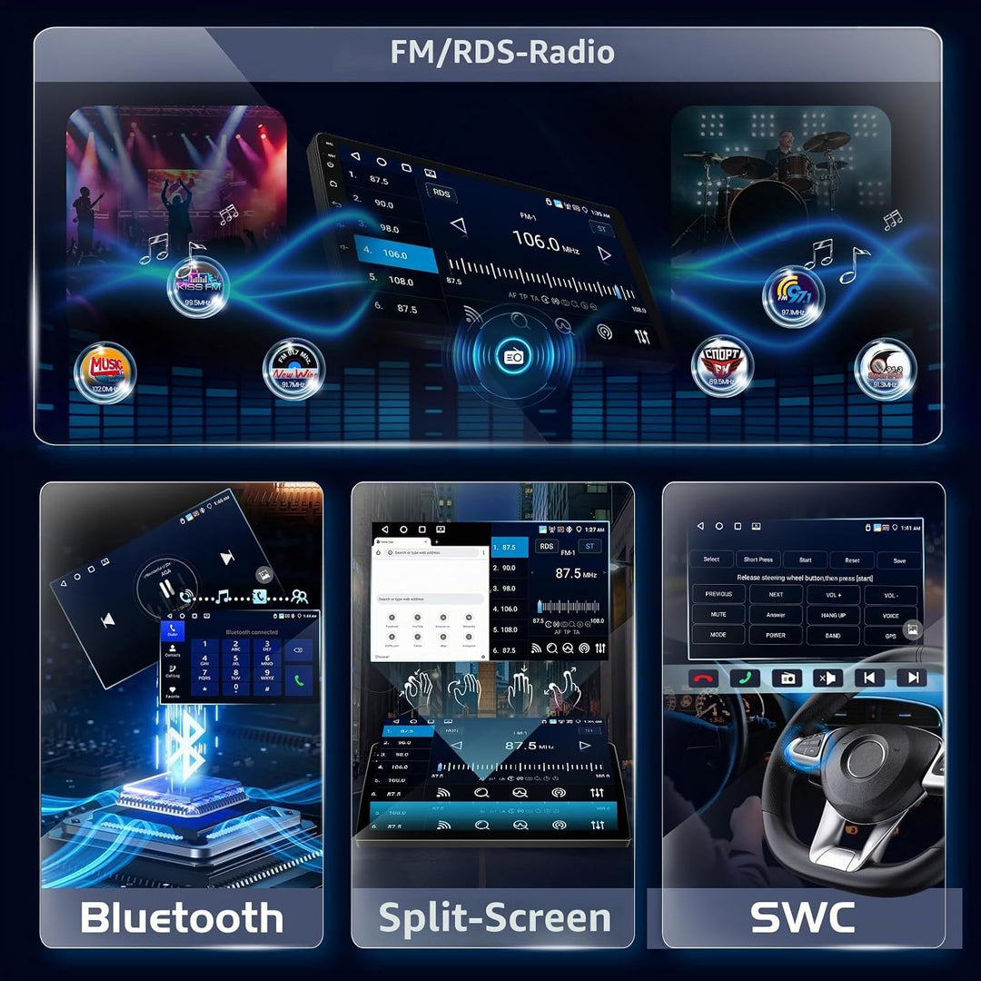 Android Autoradio für Mazda 6 GH 2007-2012 mit Kabellosem CarPlay &amp; Android Auto, 9 Zoll Bildschirm
