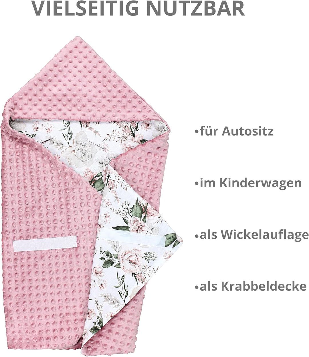 TupTam 2er Set Baby Decken Einschlagdecke 85x85 cm für Autositz Babyschale Babydecke Wiegendecke Min