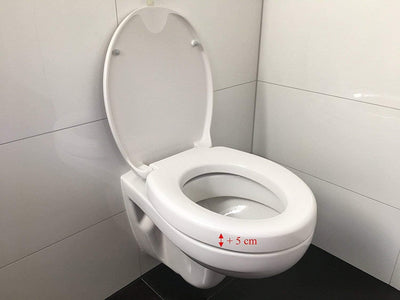 Novara Plus Duroplast WC Sitz Erhöhung 5 cm mit Absenkautomatik, bis 250 kg belastbar, bequem Sitzen