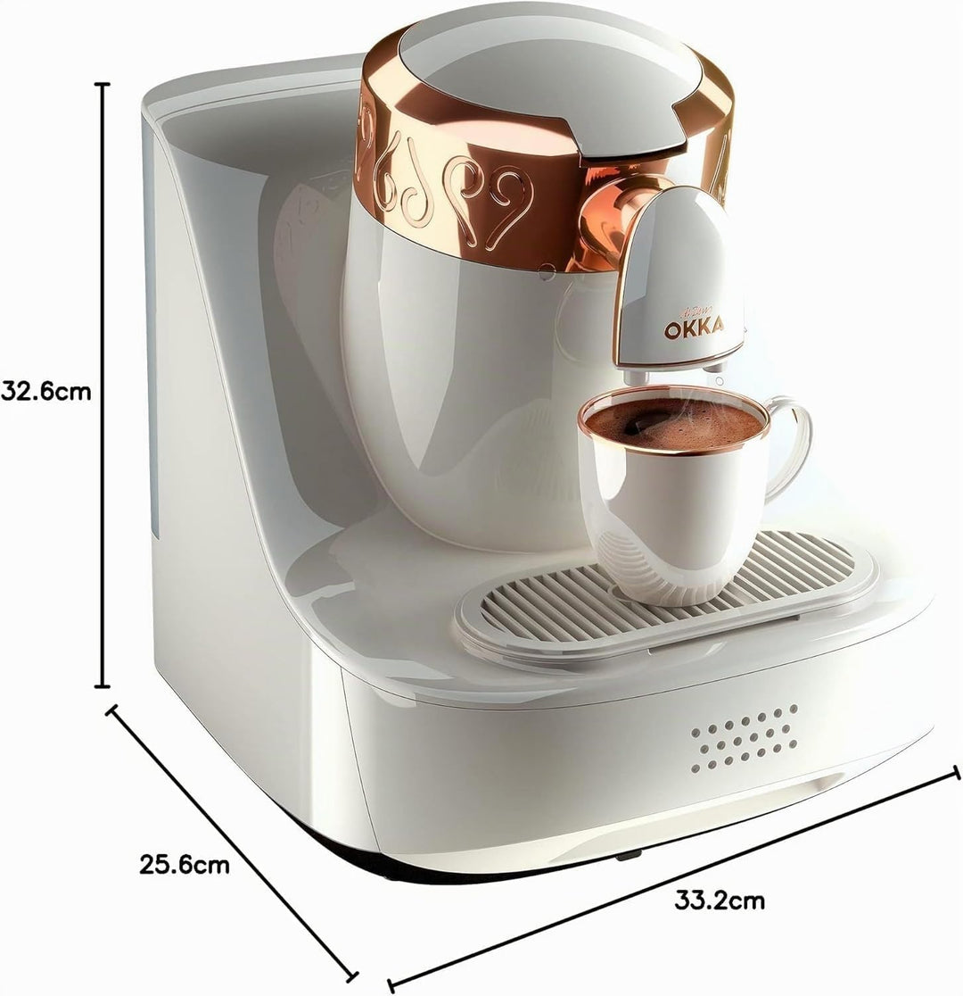 Arzum Okka OK001 TURKISH COFFEE MACHINE, 710W, 2 Cups Capacity, Direct to Cup, Self Cleaning, White-