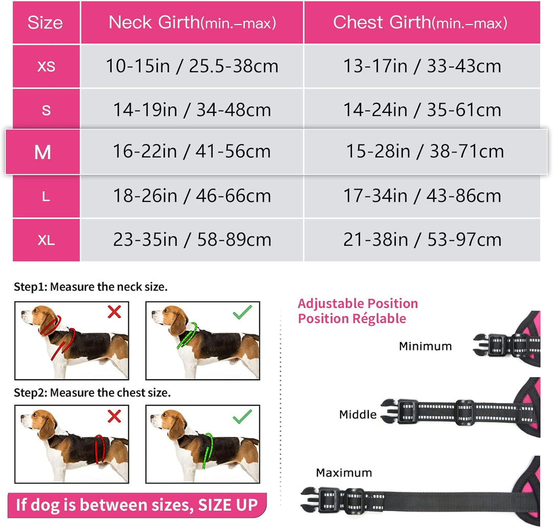 HEELE Hundegeschirr, Zugentlastung, reflektierend, mit gepolstertem Griff, Kontrolle, 2 Metallringe,