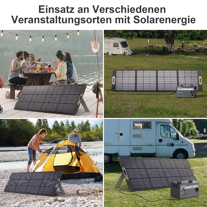 JustNow 200W Faltbares Solarpanel, Tragbares Solarpanel Solarmodul Solarladegerät,Faltung Solarladeg