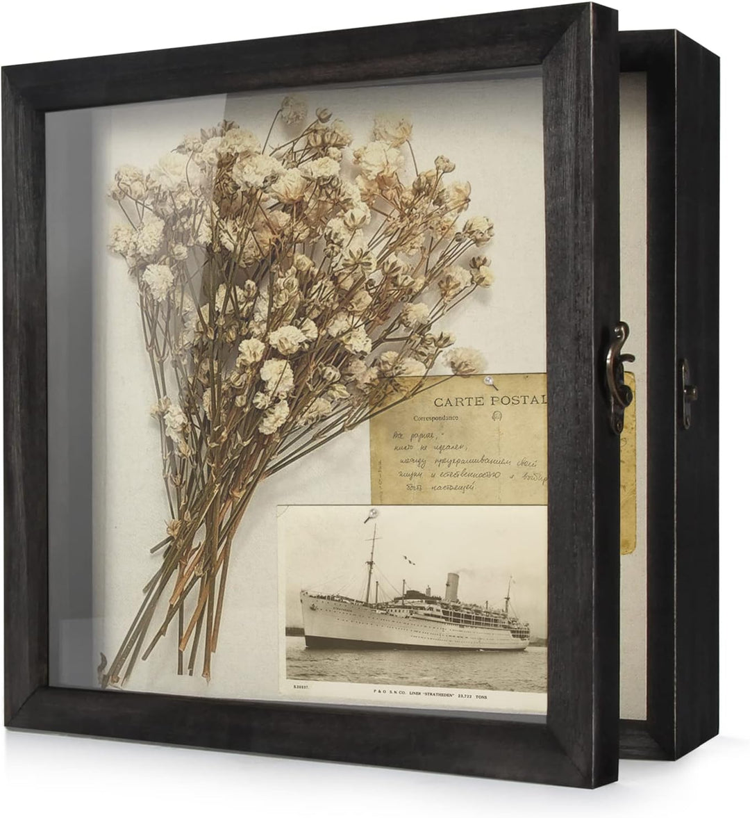 TJ.MOREE Flower Shadow Box Vitrine Schattenbox-Rahmen mit Glasfenster Hochzeitsstrauss Erinnerungsst