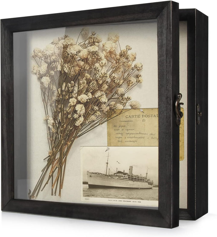 TJ.MOREE Flower Shadow Box Vitrine Schattenbox-Rahmen mit Glasfenster Hochzeitsstrauss Erinnerungsst