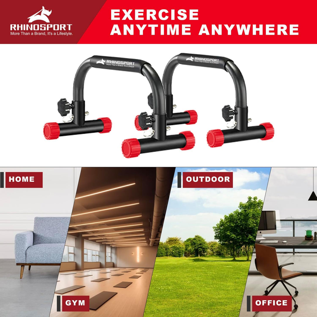 RHINOSPORT Parallettes Bars Dip Calisthenics Push Up Bars 10.2 in High 300Kg/661lbs Gewichtskapazitä