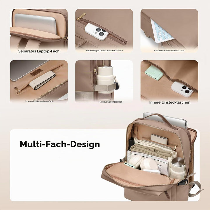 Stilvoller Laptop Rucksack für Damen von Fluggesellschaften zugelassen, Perfekt für die Arbeit das C