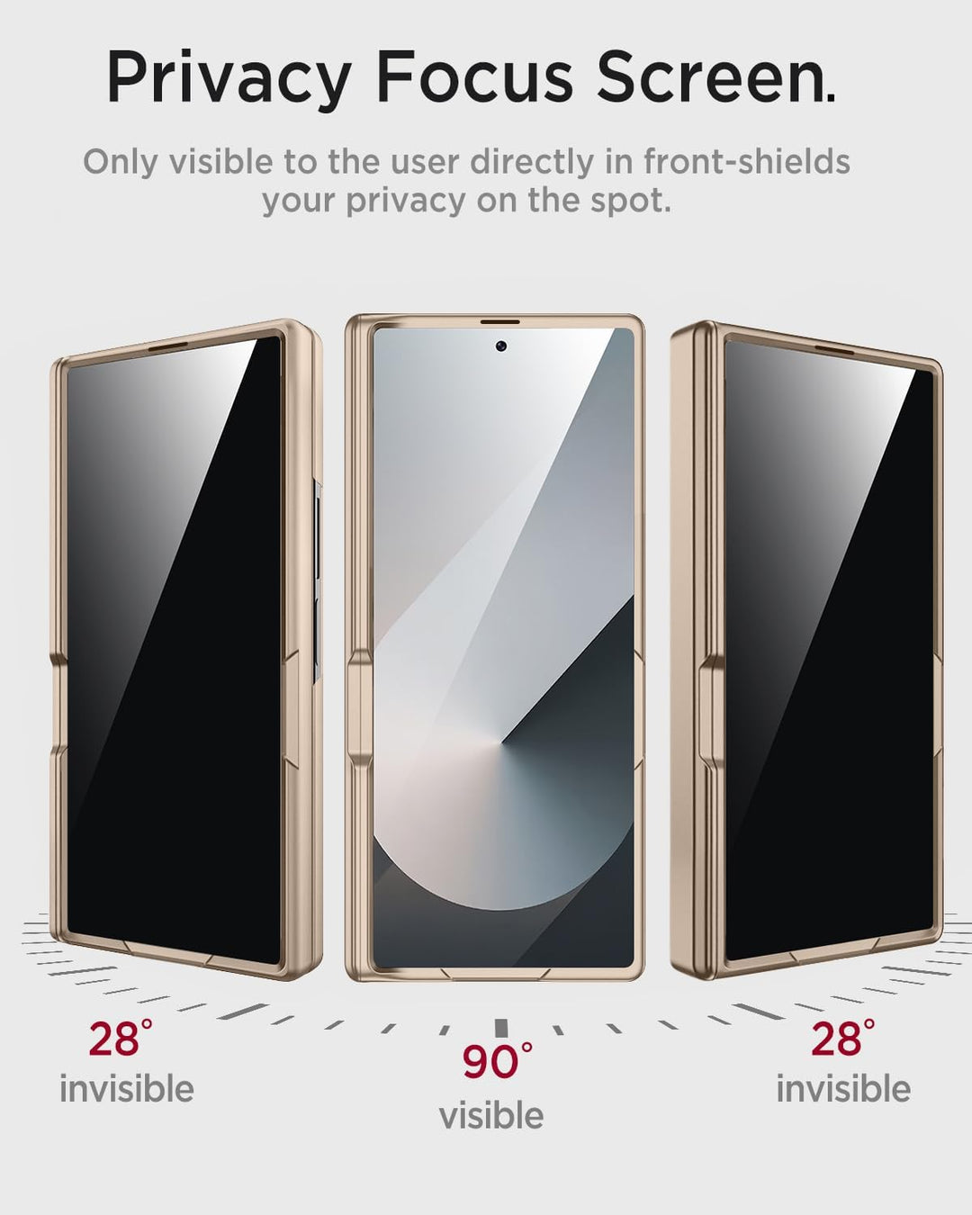 Miimall Kompatibel mit Samsung Galaxy Z Fold 7 Hülle mit Displayschutz Anti-SPY, [Magnetischer Schar