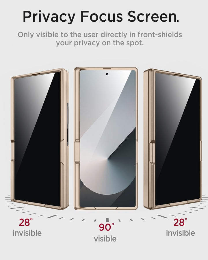Miimall Kompatibel mit Samsung Galaxy Z Fold 7 Hülle mit Displayschutz Anti-SPY, [Magnetischer Schar