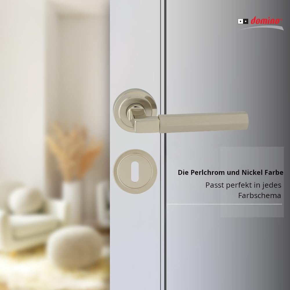 domino Türgriff HERA-R M7/M9 BB-Buntbart Drückergarnitur für Zimmertüren Türdrücker-Set Rosetten-Gar