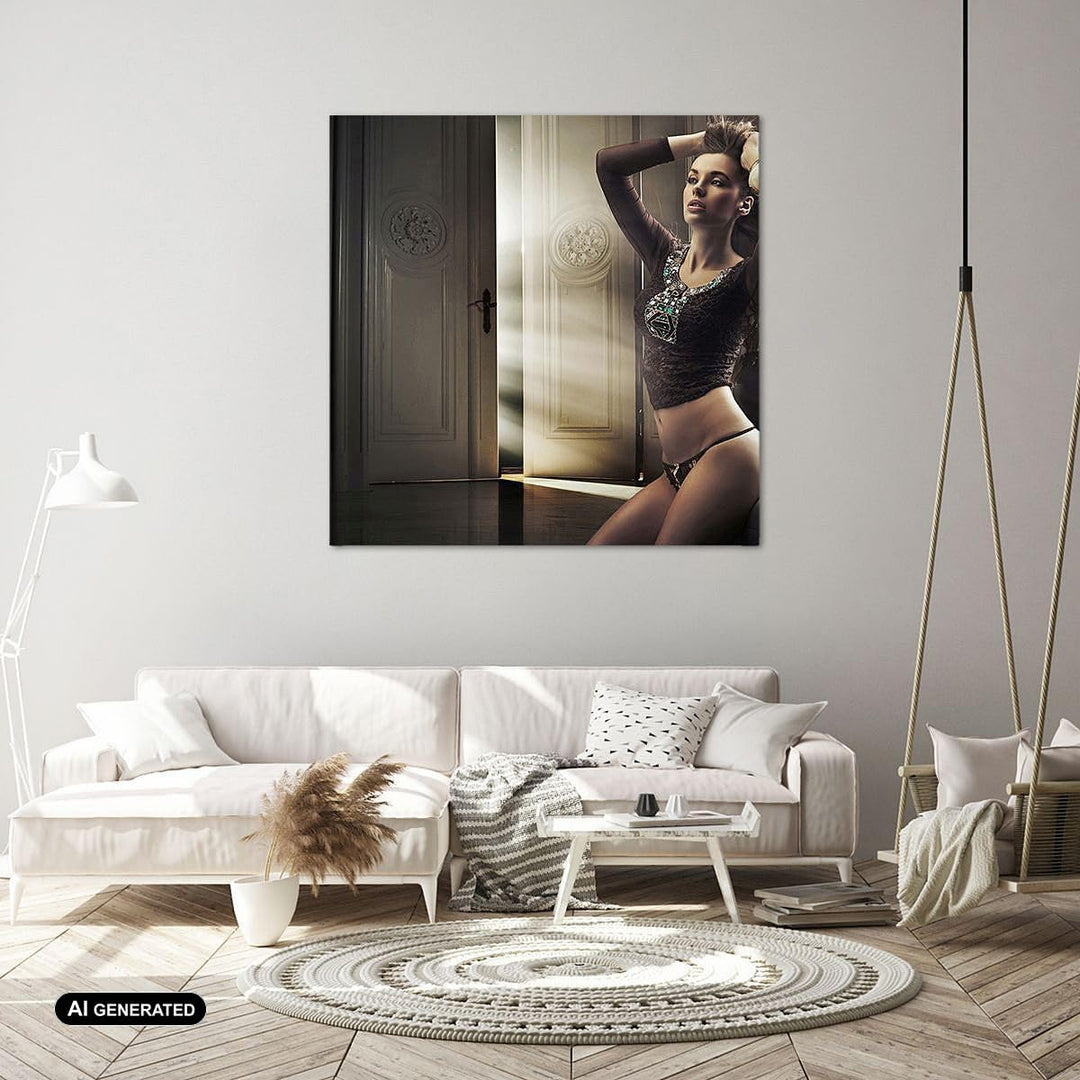 Bilder auf Leinwand 70x70cm Leinwandbild Schönheit Club Kosmetik Disco Gross Wanddeko Bild Schlafzim