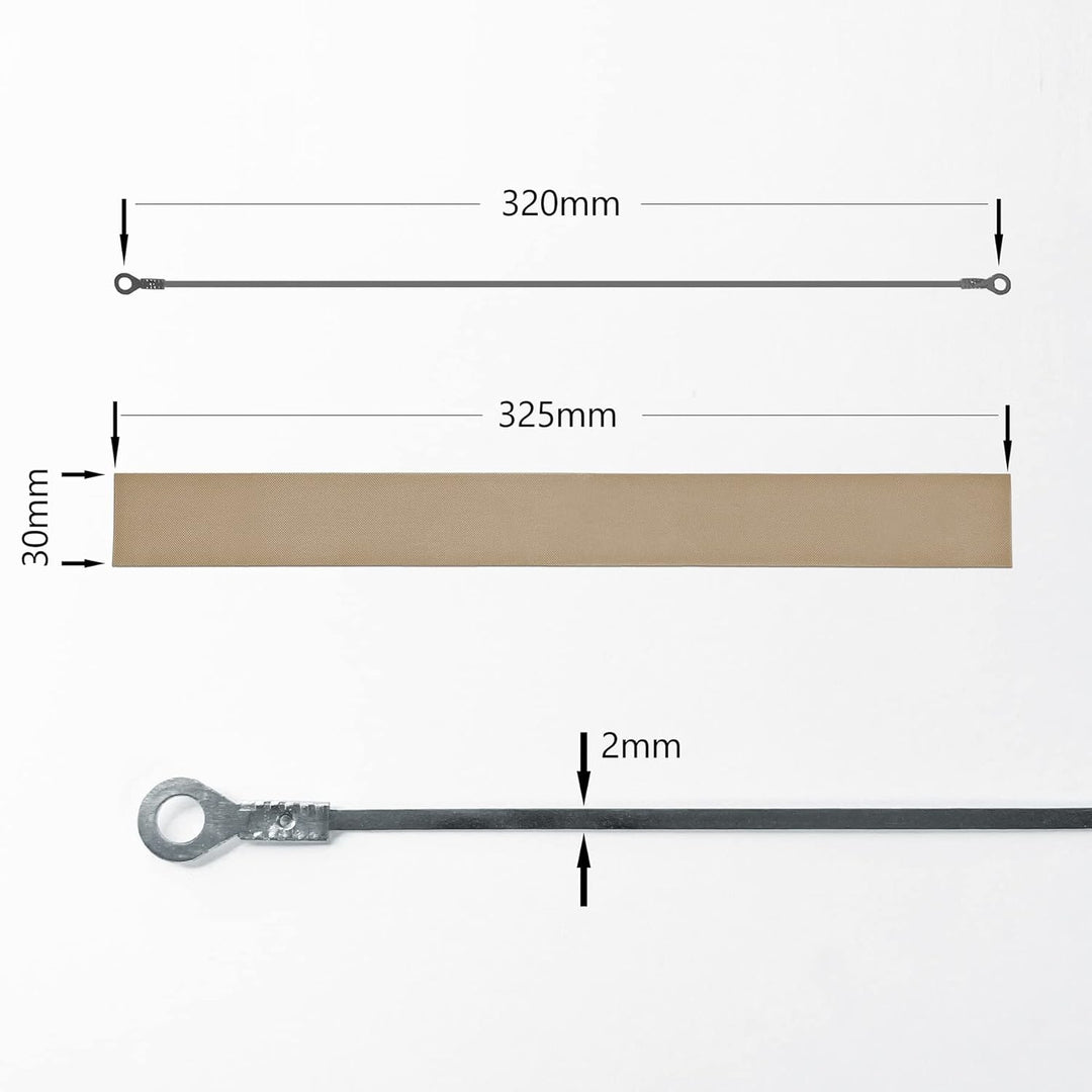 5 Ersatzwiderstände für Heisssiegelgerät, 30 cm, Teflon-Mesh 325 mm, Filament 320 mm, 2 mm Breite, F