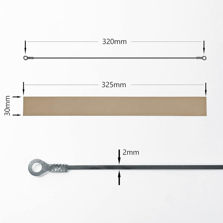 5 Ersatzwiderstände für Heisssiegelgerät, 30 cm, Teflon-Mesh 325 mm, Filament 320 mm, 2 mm Breite, F