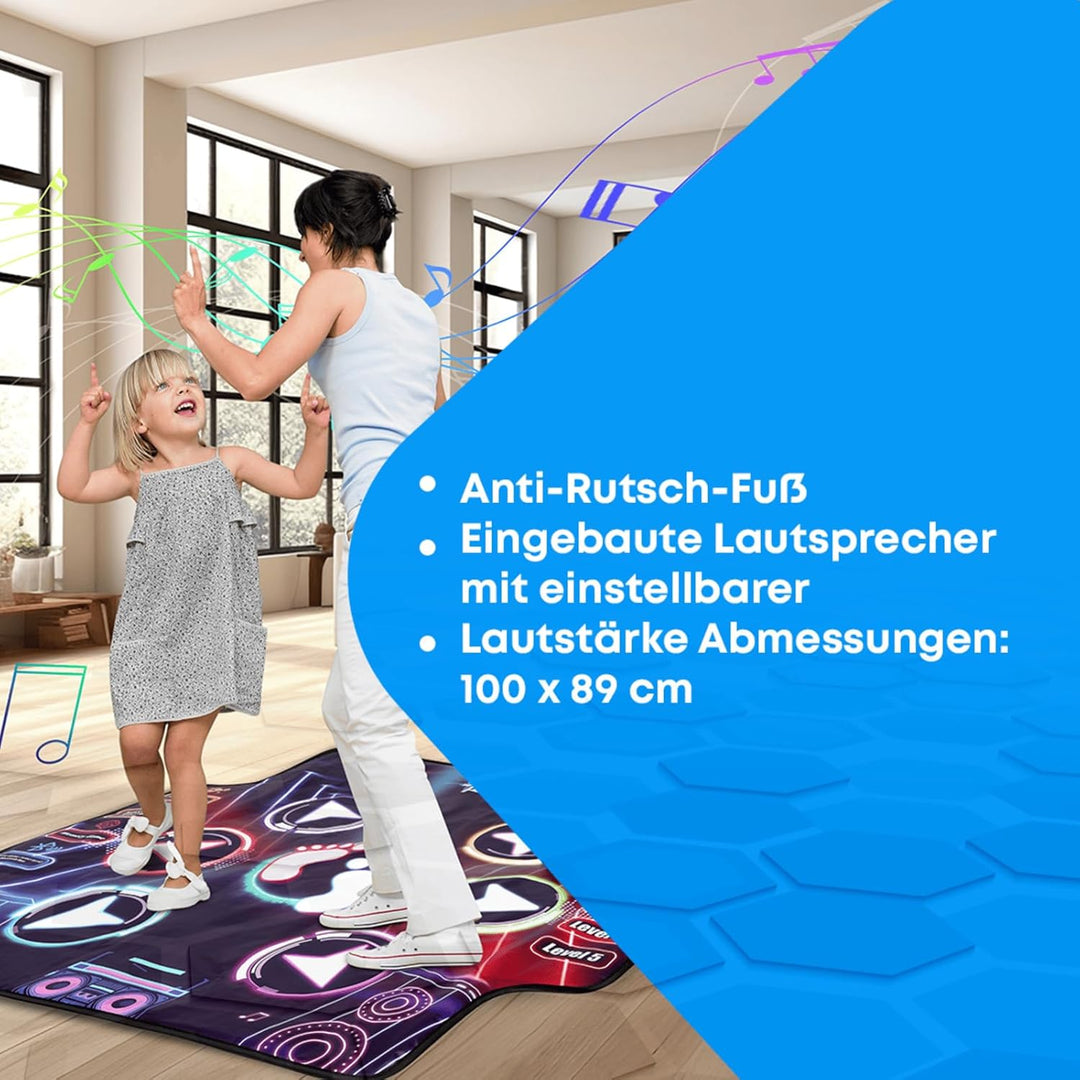 NK Tanzmatte Kinder +5 Jahre und Erwachsene mit Bluetooth 5.0 - Spielzeug musikmatte 7 Spielmodi, Ge