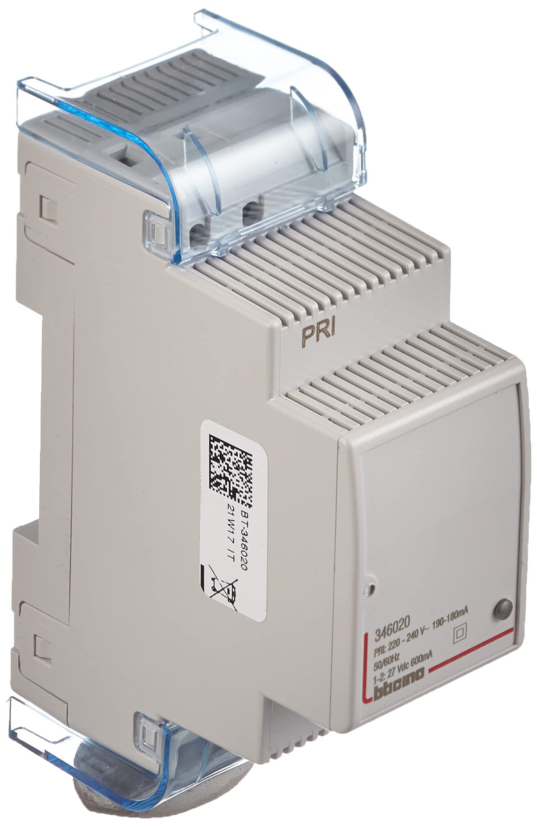 BTICINO, Reiheneinbau-Zusatznetzgerät für Video-Sprechanlagen, 27V DC, 600 mA, 2TE, 346020