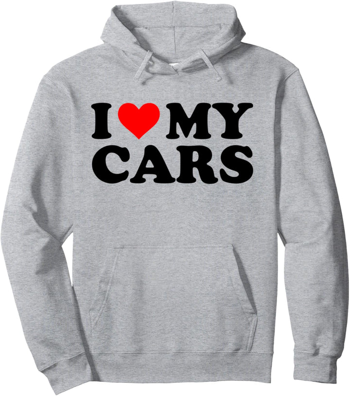 I Love My Cars Lustiges rotes Herz Cars I Heart My Cars Pullover Hoodie