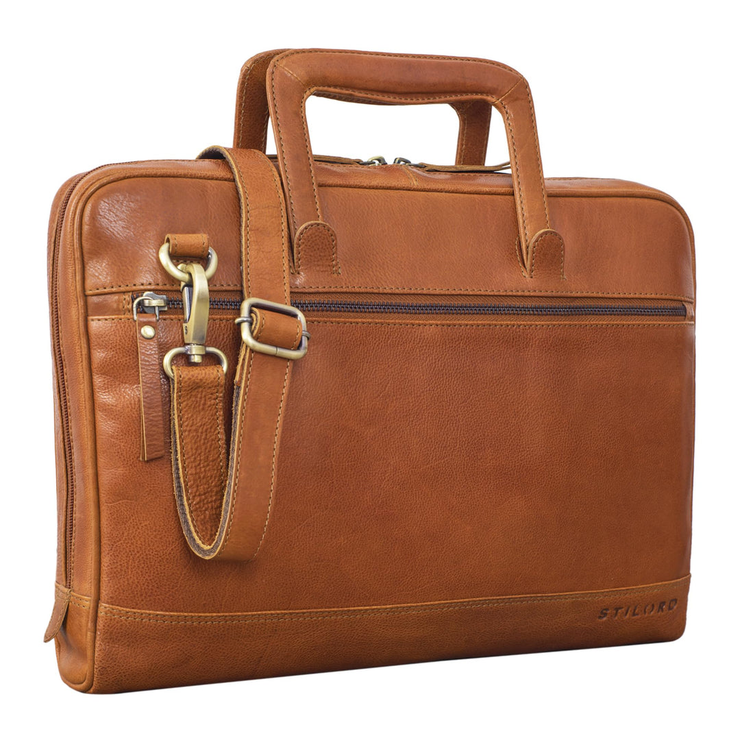 STILORD 'Pierce' Laptoptasche mit Griff Leder Aktentasche 15 Zoll Vintage Dokumententasche A4 Busine