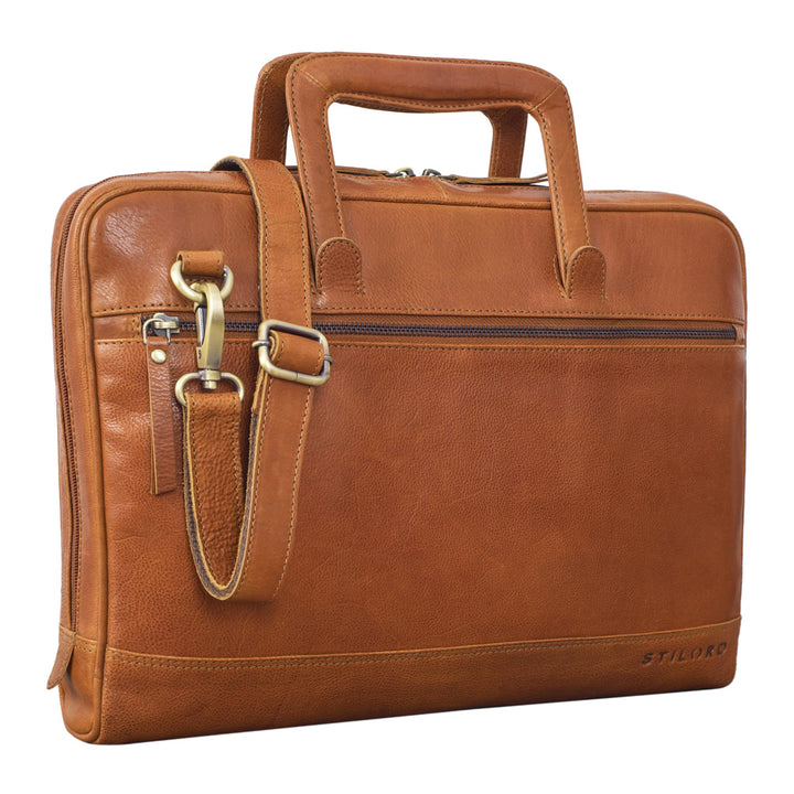 STILORD 'Pierce' Laptoptasche mit Griff Leder Aktentasche 15 Zoll Vintage Dokumententasche A4 Busine