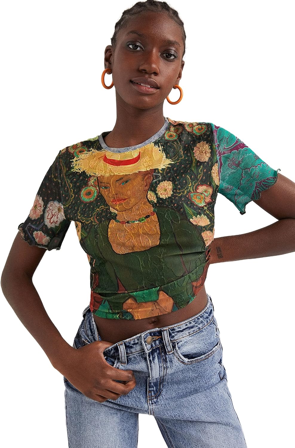 Desigual Damen Ts_la Berceuse T-Shirt XS Grün, XS Grün