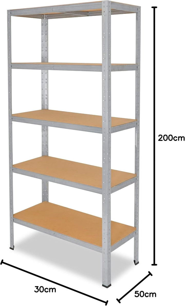 shelfplaza® 200x30x50cm HOME Schwerlastregal verzinkt/Metallregal mit 5 Böden/Kellerregal Metall, Ga