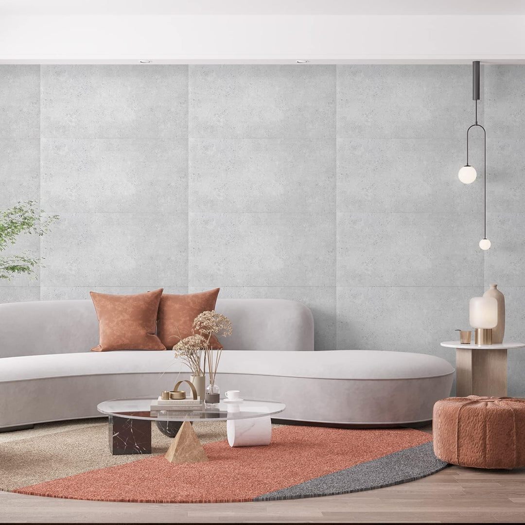 Decosa Wandpaneel Betonoptik in Hellgrau - 16 Platten = 4 m2 - Wandpaneele in Beton Dekor - Wand Pan