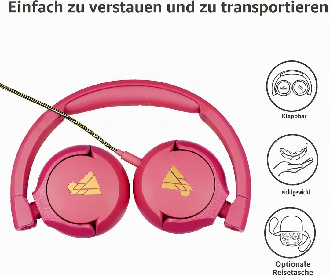 POGS-Kinderkopfhörer mit Kabel | The Elephant 2 | Faltbarer robuster Kinderkopfhörer ab 3 Jahren | L