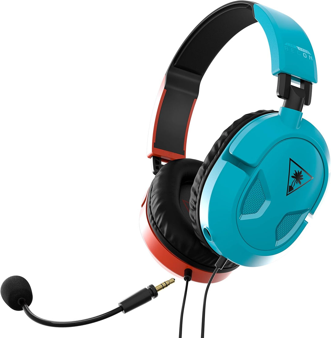 Turtle Beach Recon 50 Rotes/Blaues Gaming-Headset für Nintendo Switch, PS5, PS4, Xbox Series X|S, Xb