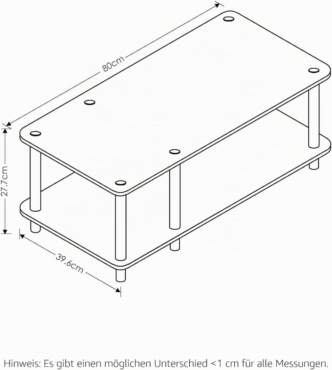 Furinno Just No Tools mittlerer Fernsehstand, TV-Ständer, Couchtisch, dunkle Kirsche mit schwarzer R