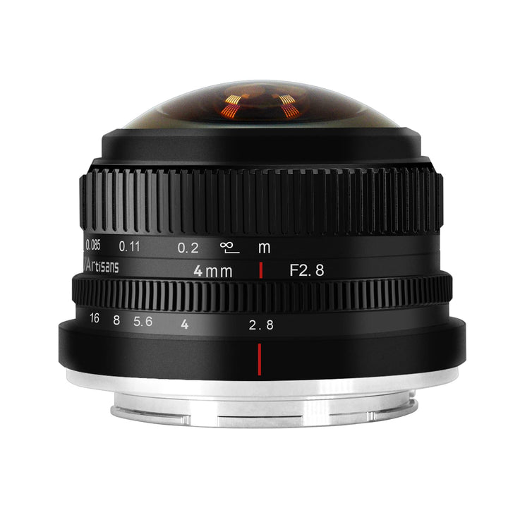 7 Artisans 4mm F2.8 Fisheye Ultra Wide Angle Lens APS-C Handbuch Focus Prime Lens Kompatibel für Fuj