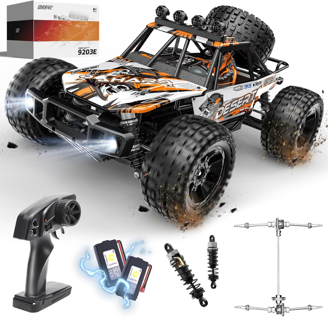 DEERC Ferngesteuertes Auto 1:10 Massstab für Erwachsene & Jungen, 48 KM/H 4X4 Hobby RC Monster Truck