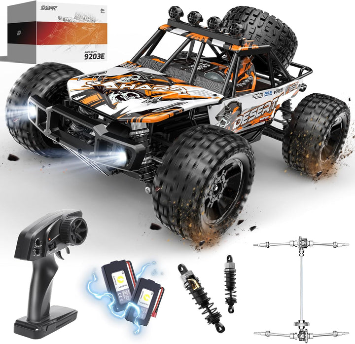DEERC Ferngesteuertes Auto 1:10 Massstab für Erwachsene & Jungen, 48 KM/H 4X4 Hobby RC Monster Truck