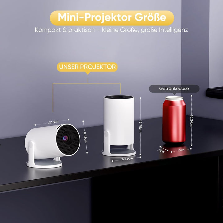 Wielio 2025 Neuer Mini Beamer mit WiFi und Bluetooth, Android 11 und integrierten Apps, Native 1080P