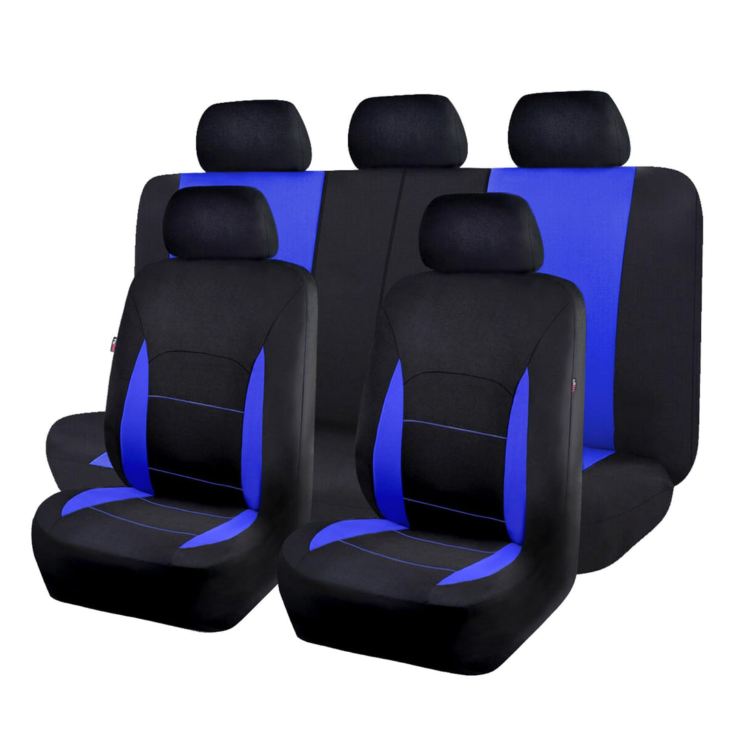 Flying Banner Sitzbezüge Auto Universal Set (Vollständige Reihe, Blau und Schwarz)