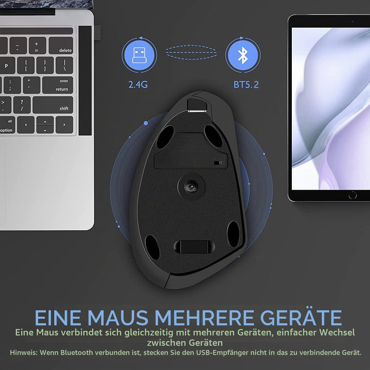 2.4G Wireless Vertikale Ergonomische, Wiederaufladbar, Optische Maus Vertical Ergonomic Optical Mous
