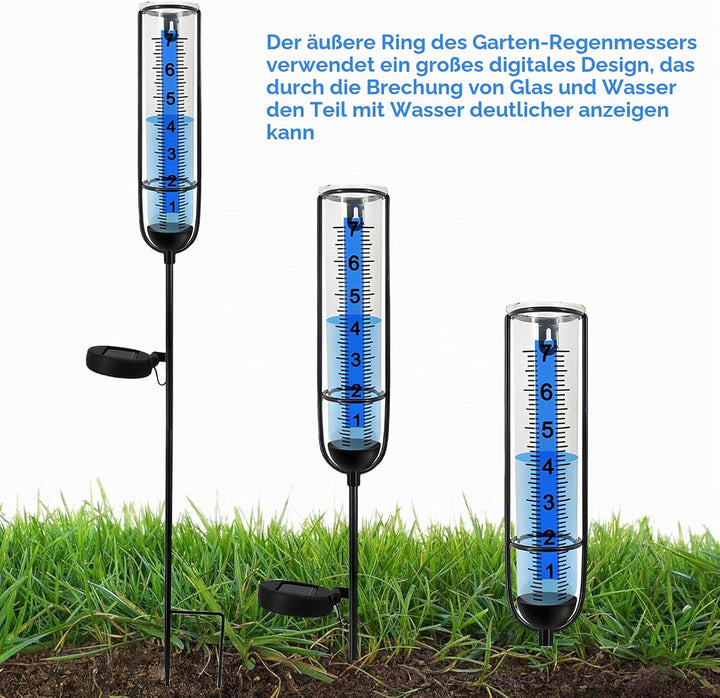 Regenmesser für Garten Frostsicher: Professionelle Regenmesser, Solarenergie Regenmesser Outdoor Reg